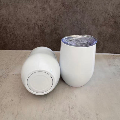 12oz White BLank Subliamtion Wine Tumblers with Sliding Lids 50 Pack China Warehouse