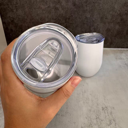 12oz White BLank Subliamtion Wine Tumblers with Sliding Lids 50 Pack China Warehouse
