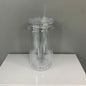 Inner 12oz Outer 16oz Snow Globe Acrylic Plastic Can Double Wall Cups WIth Plug and Pre-Drilled Hole 25Pack USA Warehouse