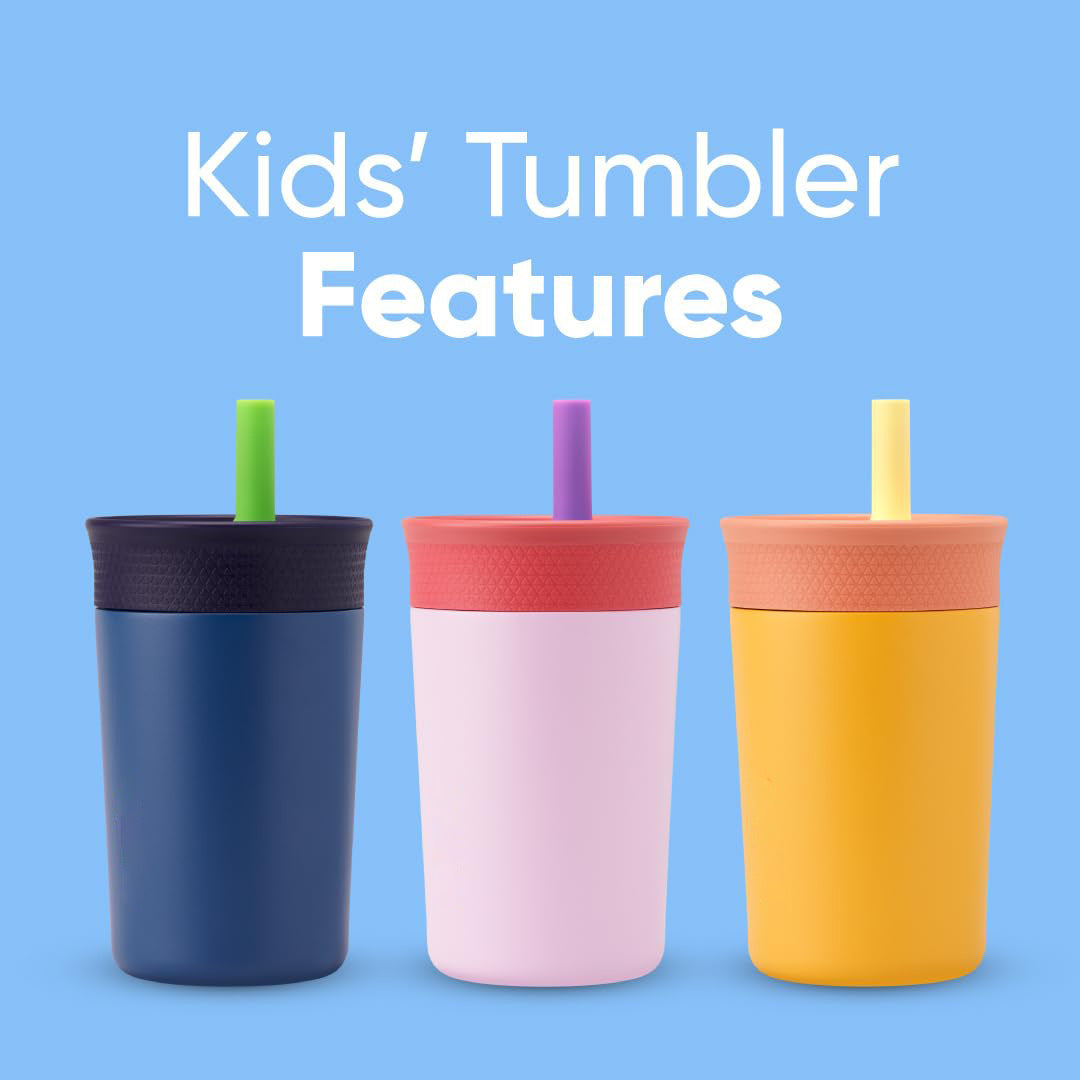 25Pack China Warehouse 12oz Owala Style Kids Double Wall Stainless Steel Cups with Silicone Straws Cute Macaron Color Tumblers for Laser Engraving