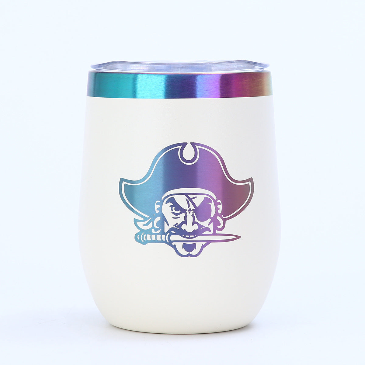12oz Rainbow Plated Wine Tumbles Double Wall Insulated Cups for Laser Engraving 50Pack China Warehouse