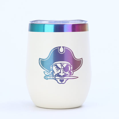 12oz Rainbow Plated Wine Tumbles Double Wall Insulated Cups for Laser Engraving 50Pack China Warehouse