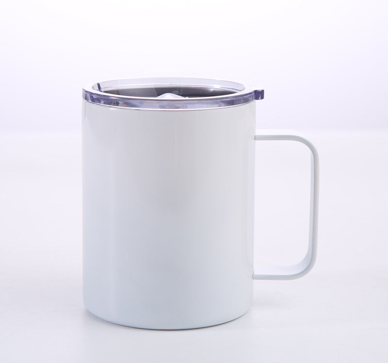 30Pack USA Warehouse 12oz White Blank Sublimation Stainless Steel Tumblers with Handle Water Coffee Mugs for Heat Press