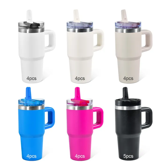 14oz Kids Powder Coating Mugs With Leak Proof Pro Lids for Laser Engraving 25 Pack USA Warehouse