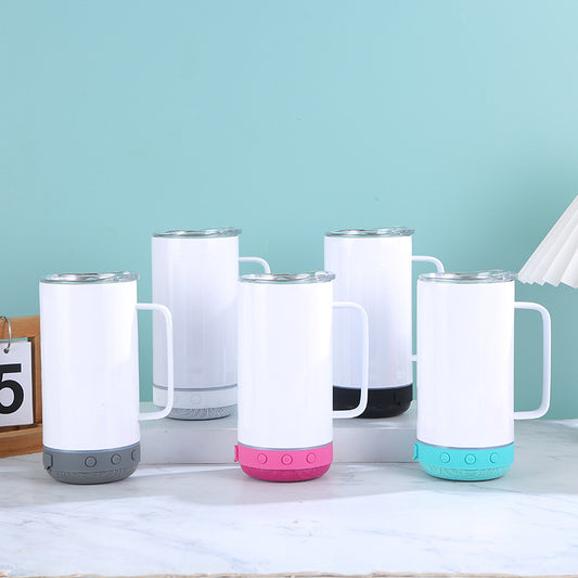 14oz White Sublimation Speaker Bluetooth Stainless Steel Mugs Five Colors Mix 25 Pack China Warehouse