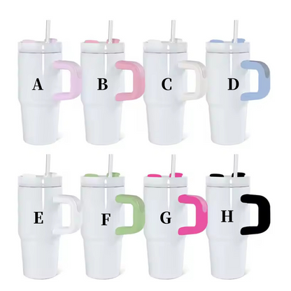 25Pack China Warehouse 14oz Kids Blank Sublimation Stainless Steel Mugs with Handle White Tumblers for Students