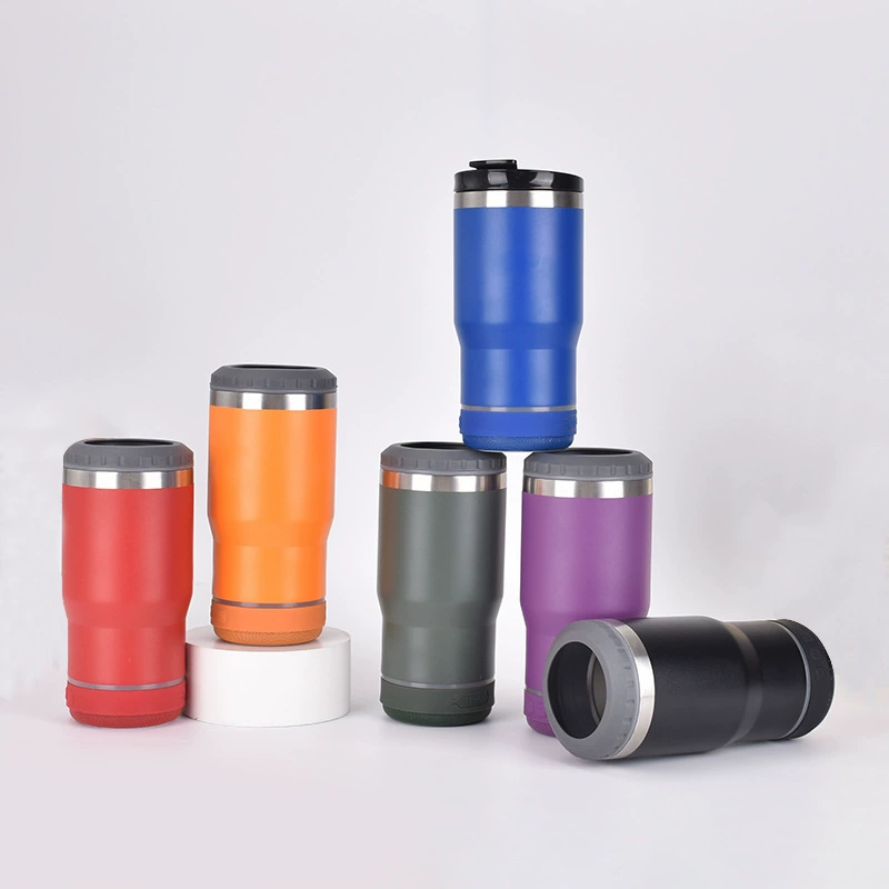 14oz Speaker Koozies Bluetooth Cooler Can with 2 Lids for Laser Engrvaing 25Pack China Warehouse