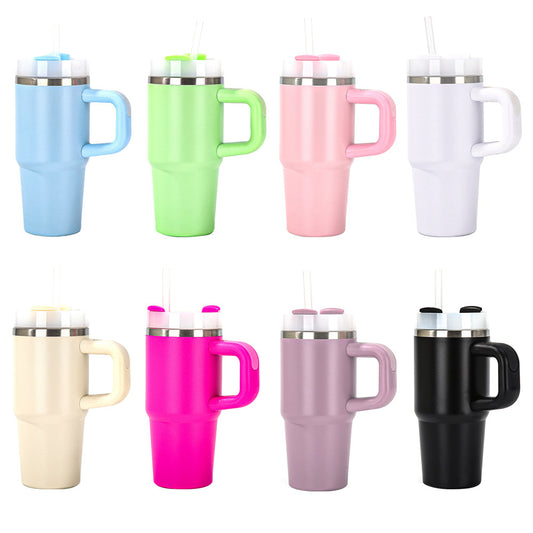 14oz Kids Powder Coated Quencher Tumblers with Mini Handle for Laser Engraving 25Pack USA Warehouse