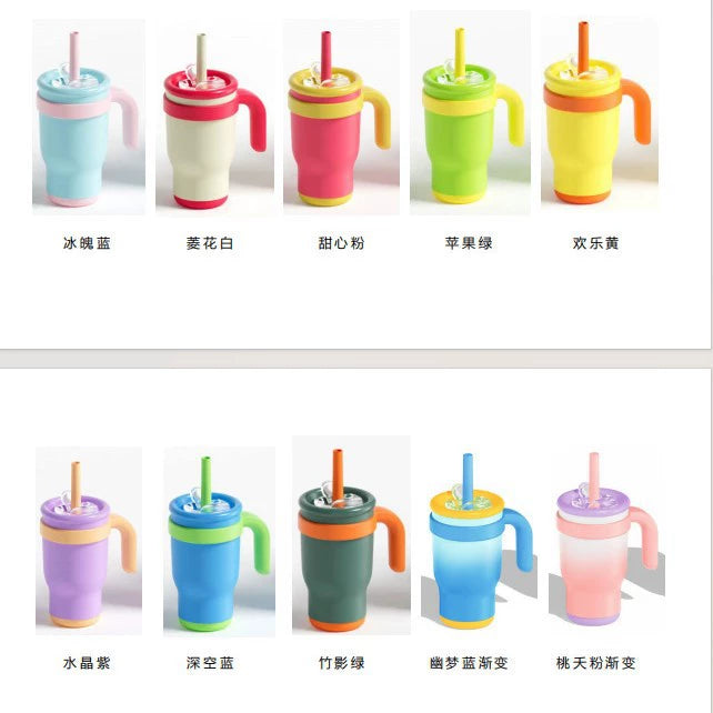 Kids 14oz Stainless Steel Colorful Tumblers with Handle for Laser Engraving 25Pack China Warehouse