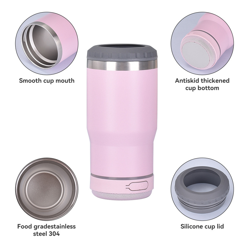 14oz Speaker Koozies Bluetooth Cooler Can with 2 Lids for Laser Engrvaing 25Pack China Warehouse