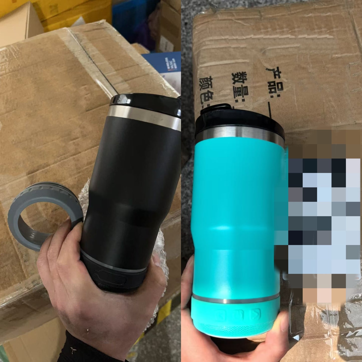 14oz Speaker Koozies Bluetooth Cooler Can with 2 Lids for Laser Engrvaing 25Pack China Warehouse
