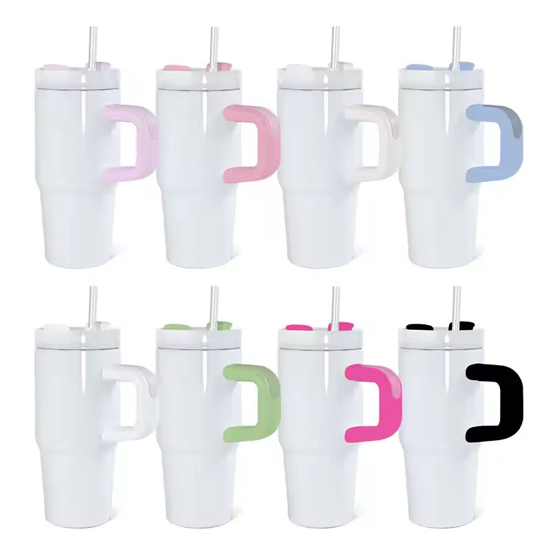 25Pack China Warehouse 14oz Kids Blank Sublimation Stainless Steel Mugs with Handle White Tumblers for Students