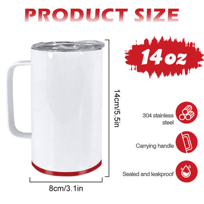 14oz Blank Sublimation Stainless Steel Mugs Tumbler with Storage Bottom 25Pack USA Warehouse