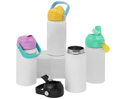 15oz Kids Blank Sublimation Water Bottles with Flip Straw Colorful Lids and Handle 25Pack China Warehouse