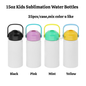 15oz Kids Blank Sublimation Water Bottles with Flip Straw Colorful Lids and Handle 25Pack China Warehouse
