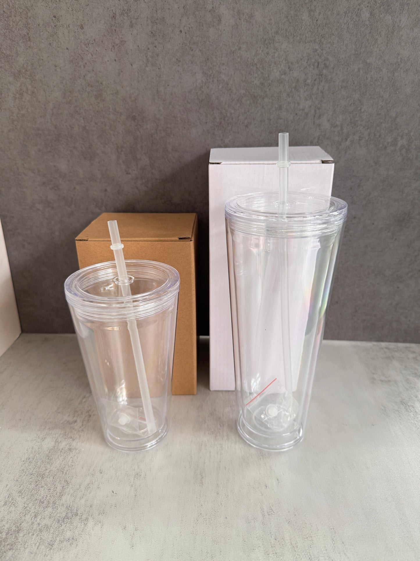 16oz 24oz Clear Snow Globe Plastic Cups Pre Drilled Hole and With Plug 20 Pack China Warehouse