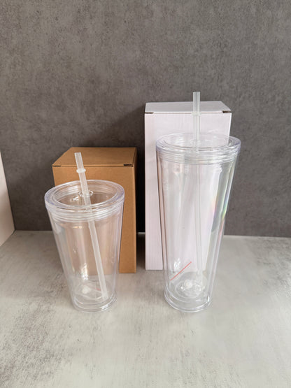 16oz 24oz Clear Snow Globe Plastic Cups Pre Drilled Hole and With Plug 20 Pack China Warehouse