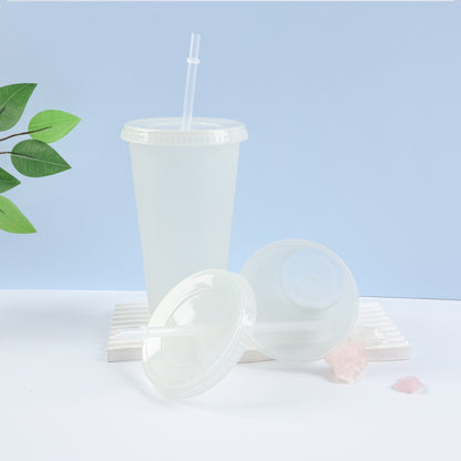 16oz 24oz Glow In The Dark Clear Plastic Cups for Uv Dtf Wraps and Vinyl for Halloween 100 Pack China Warehouse