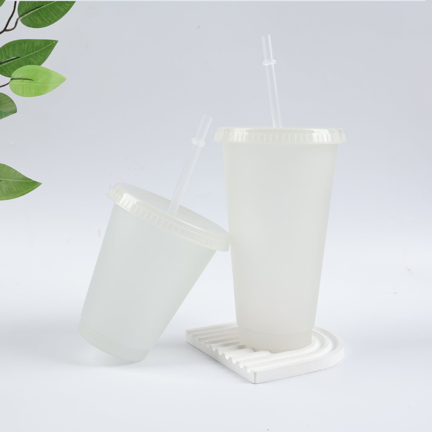 16oz 24oz Glow In The Dark Clear Plastic Cups for Uv Dtf Wraps and Vinyl for Halloween 100 Pack China Warehouse