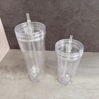 16oz 24oz Pre Drilled Snow Globe Plastic Acrylic Can with Two Layer Leak Proof Lids 20 Pack China Warehouse