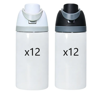 16oz 24oz White Subliamtion Water Bottles with Leak Proof Lids 24Pack USA Warehouse