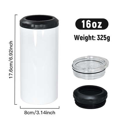 16oz 4 in one Blank Sublimation Cooler Can with Opener 25 Pack USA Warehouse