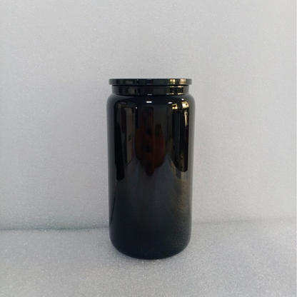 16oz Black Glass Can for UV DTF Wraps Super Cool Black Color Soda Beer Can 25Pack USA Warehouse