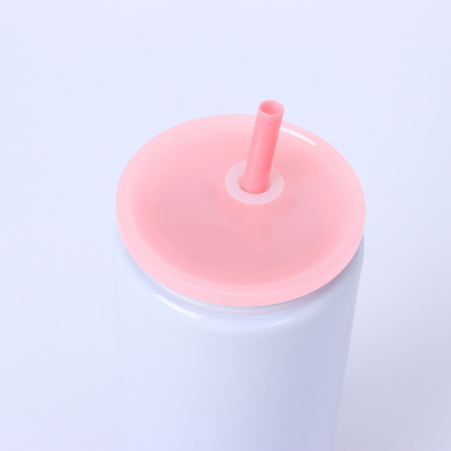 16oz Blank Sublimation White Color Stianless Steel Can Tumblers with Colorful Lids 25Pack USA Warehouse