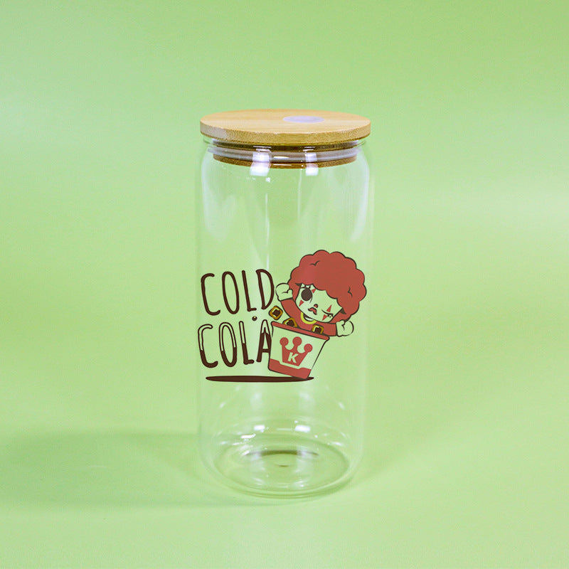 16oz Clear Frosted Blank Sublimation Glass Can with Bamboo Lids for UV DTF Wraps 25 Pack 50Pack USA Warehouse
