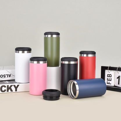 16oz Colorful Powder Coated Cooler Can with Two Lids for Laser Engraving 50Pack China Warehouse