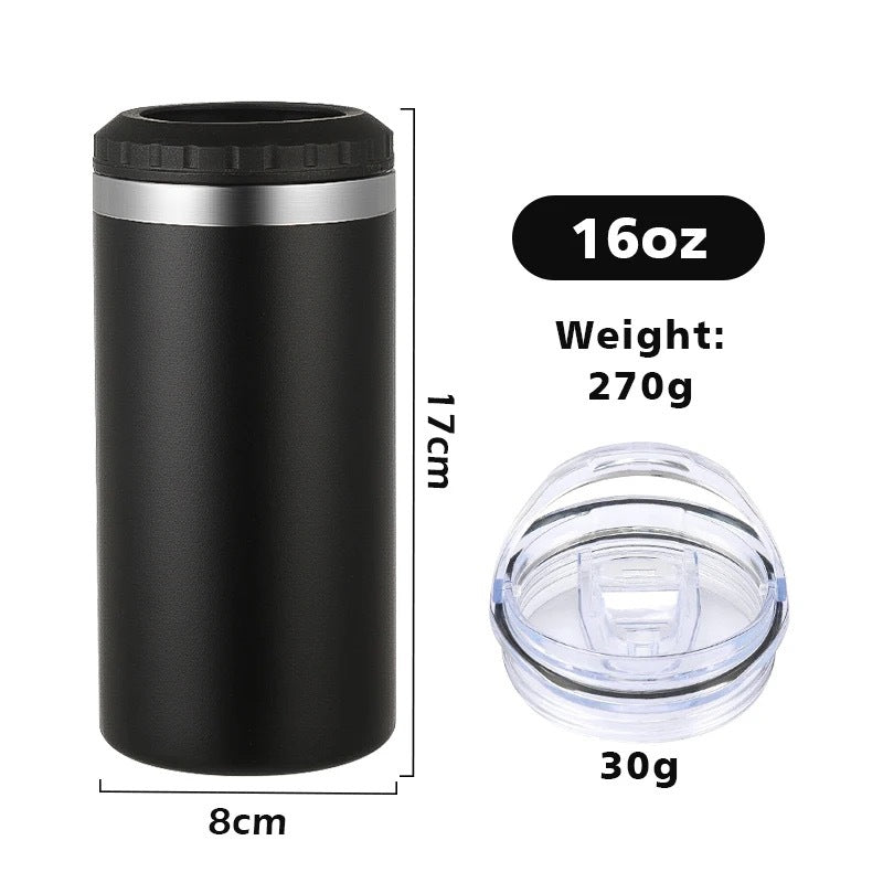 16oz Colorful Powder Coated Cooler Can with Two Lids for Laser Engraving 50Pack China Warehouse