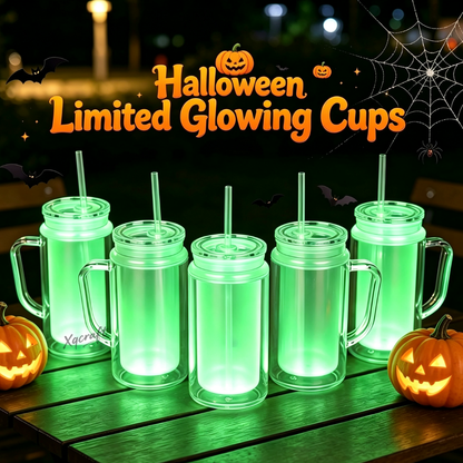 16oz Glow In The Dark Green Snow Globe Plastic Can With Handle For Halloween 25 Pack China Warehouse