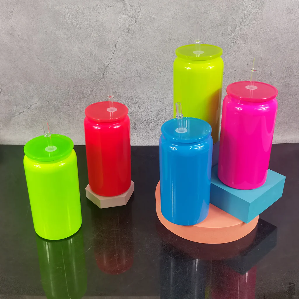 16oz Neon Color Blank Sublimation Stainless Steel Can for UV DTF Wraps 25Pack USA Warehouse
