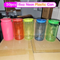16oz Neon Color Plastic Acrylic Can Plastic Cups for UV DTF Wraps 50 Pack USA Warehouse