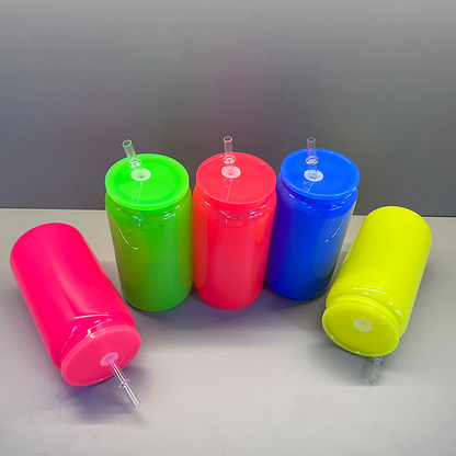16oz Neon Glass Can For Sublimation And UV DTF Wraps 25 Pack 50 Pack China Warehouse