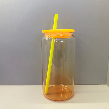 16oz Ombre Jelly Color Glass Can for Blank Sublimation and UV DTF Wraps 25Pcak USA Warehouse
