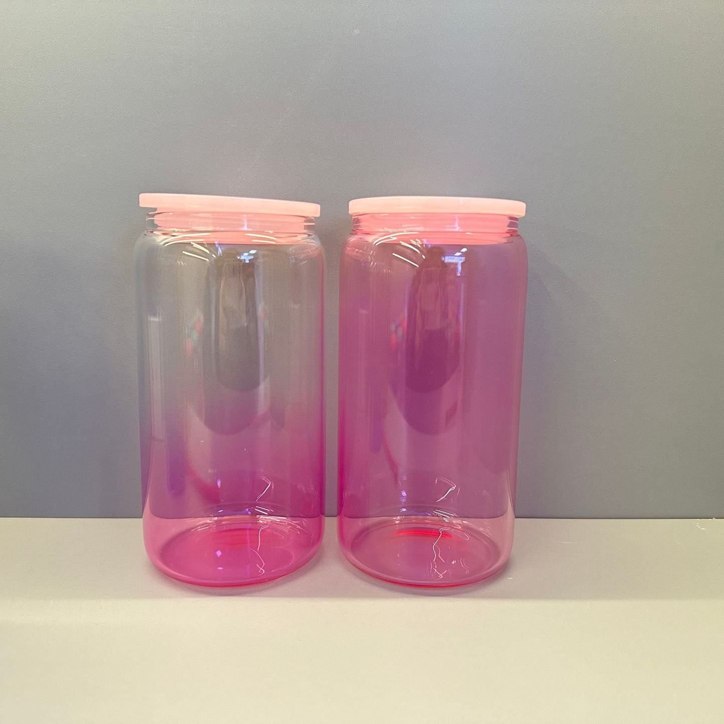 16oz Ombre Jelly Color Glass Can for Blank Sublimation and UV DTF Wraps 25Pcak USA Warehouse