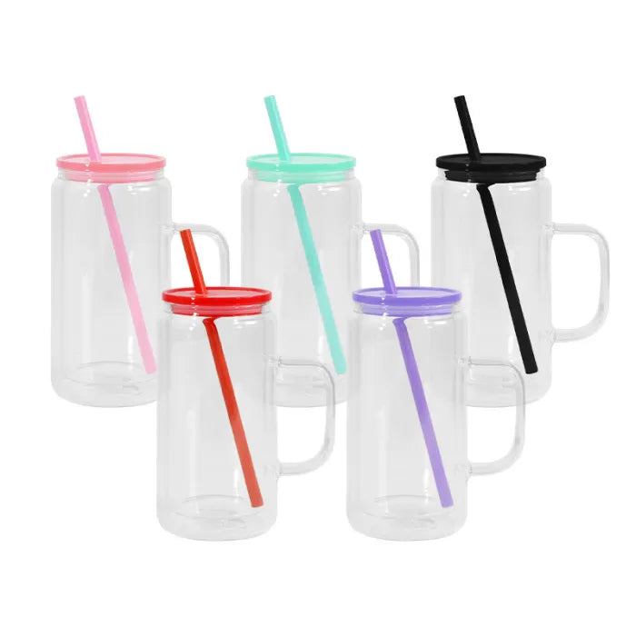 16oz Outer 12oz Inner Pre Drilled Hole Snow Globe Glass Mugs for Sublimation 25Pack USA Warehouse