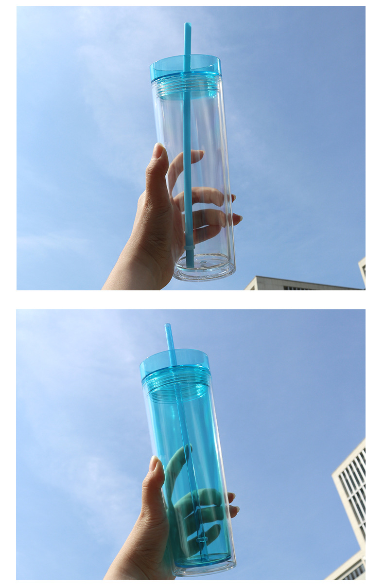 16oz Pre Drilled Hole Snow Globe Skinny Plastic Cups for UV DTF Wraps 25Pack 50Pack China Warehouse