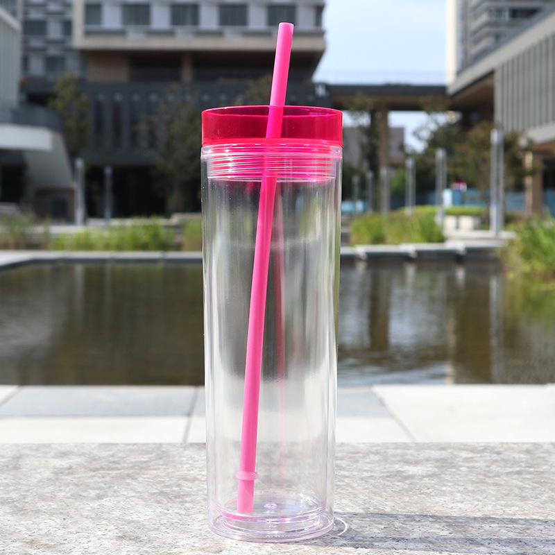 16oz Pre Drilled Hole Snow Globe Skinny Plastic Cups for UV DTF Wraps 25Pack 50Pack China Warehouse