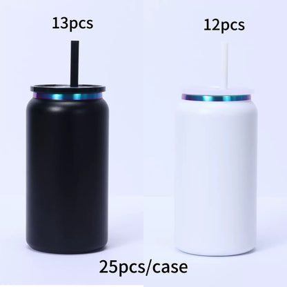 16oz Rainbow Plated Stainless Steel Can for Laser Engraving 25Pack USA Warehouse