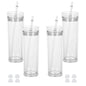 16oz Snow Globe Plastic Skinny Cups Clear Pre Drilled Hole Style 25 Pack 50 Pack China Warehouse
