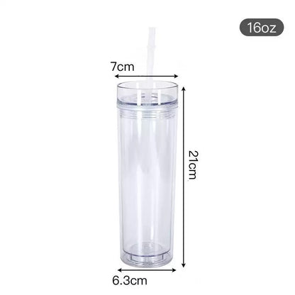 16oz Snow Globe Plastic Skinny Cups Clear Pre Drilled Hole Style 25 Pack 50 Pack China Warehouse