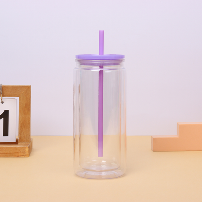 Inner 16oz Outer 20oz Snow Glole Clear Plastic Can Pre Drilled Hole and with Plug 25 Pack USA Warehouse