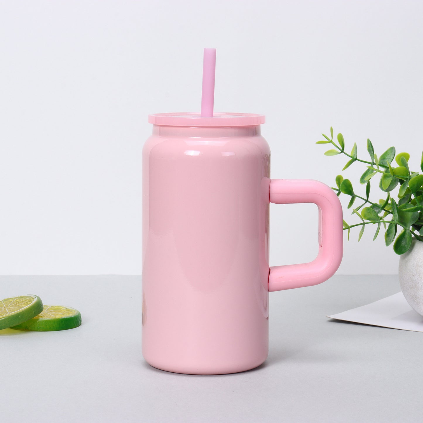 16oz Sublimation Glossy Macaron Color Mugs Stainless Steel Tumblers with Handle 25 Pack China Warehouse
