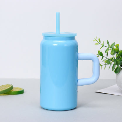 16oz Sublimation Glossy Macaron Color Mugs Stainless Steel Tumblers with Handle 25 Pack China Warehouse