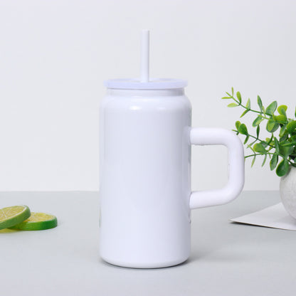 16oz Sublimation Glossy Macaron Color Mugs Stainless Steel Tumblers with Handle 25 Pack China Warehouse