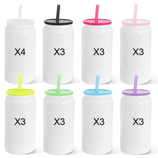 16oz White Stainless Steel Sublimation Cup Libby Shape Soda Beer Can for UV DTF Wraps 25 Pack USA Warehouse