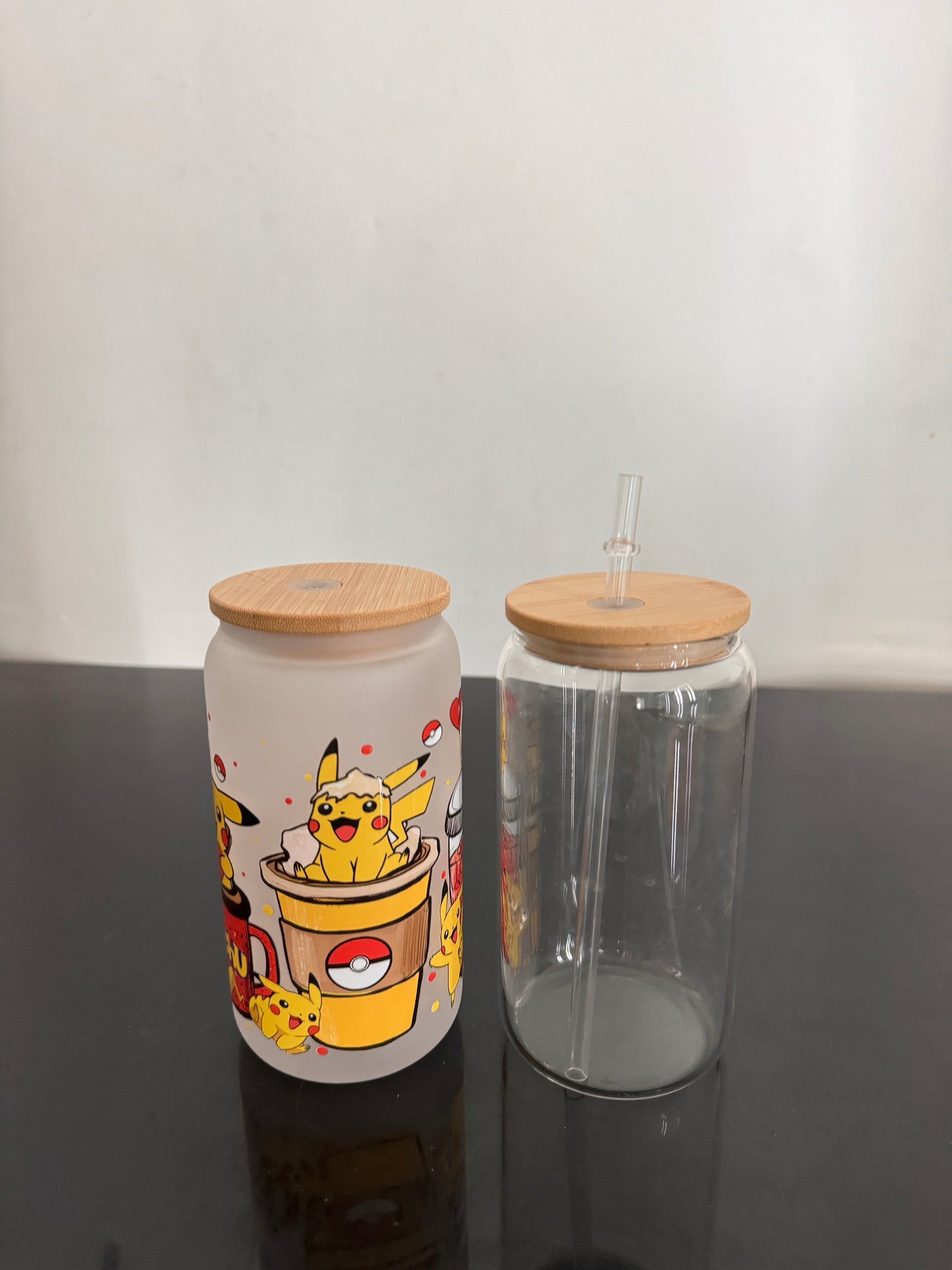 16oz Clear Frosted Blank Sublimation Glass Can with Wooden Lids 25 Pack 50Pack China Warehouse