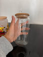 16oz Clear Frosted Blank Sublimation Glass Can with Wooden Lids 25 Pack 50Pack China Warehouse